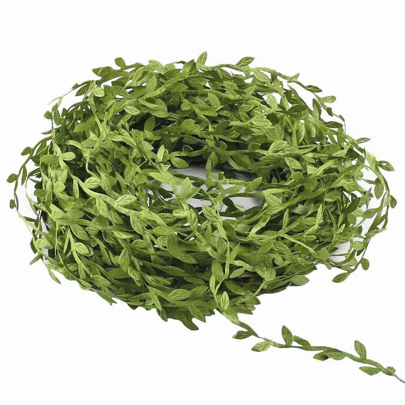 Asfroy 65 Ft Artificial Vines,Artificial Eucalyptus Leaf Garland Fake Hanging Plants Leaves Wreath Foliage Green Leaves Ribbon Decorative Wreath Accessory Wedding Wall Crafts Party DÃ©cor ï¼ˆGreen-65 Ftï¼‰ - Image 1